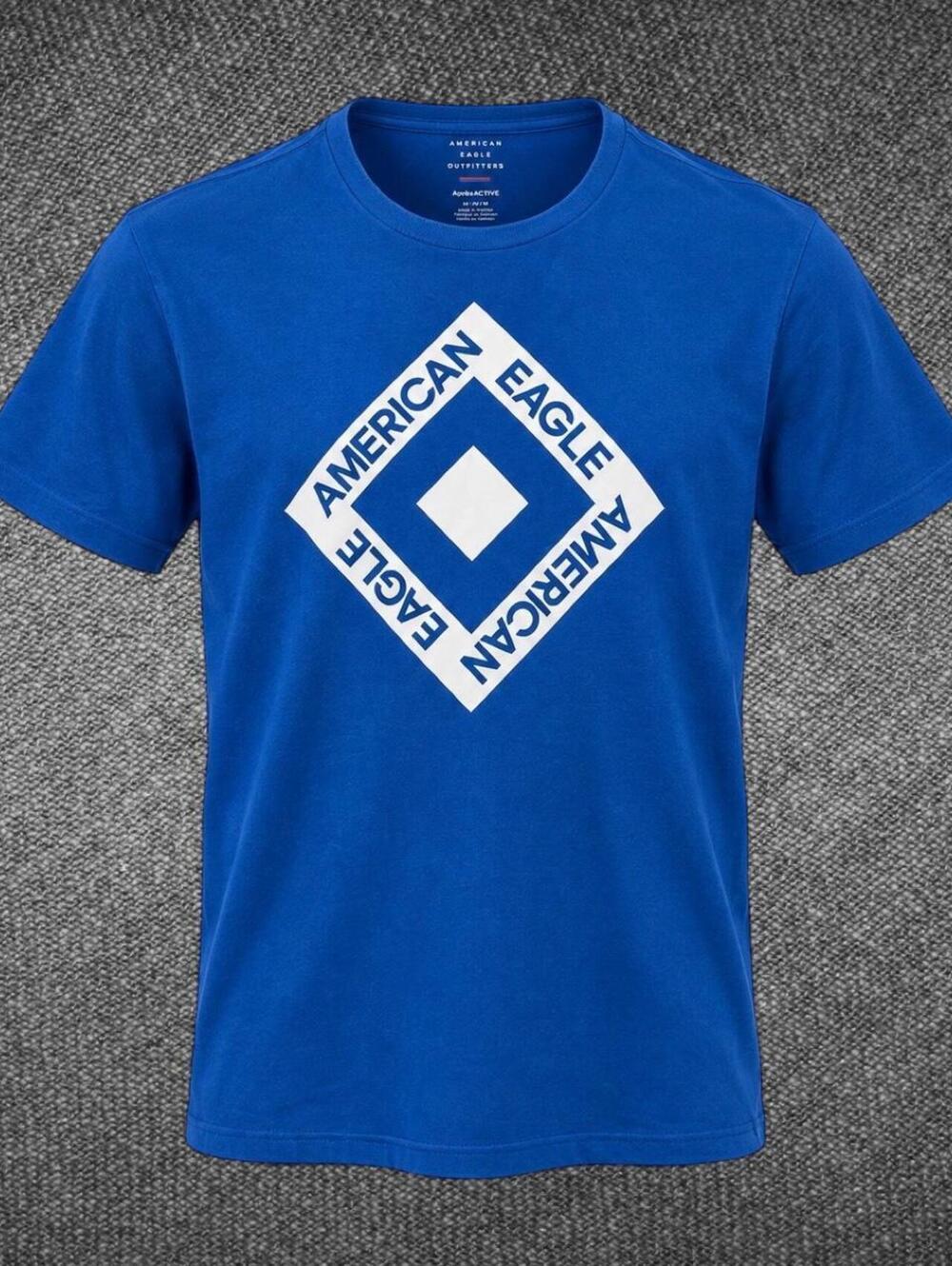 American Eagle Blue Graphic Logo T-Shirt Men’s Medium